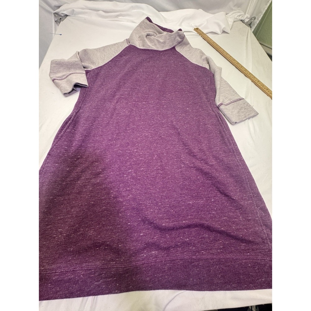 Natural Reflections Women's Reverse Purple Cowl Neck Sweatshirt Dress Size Large